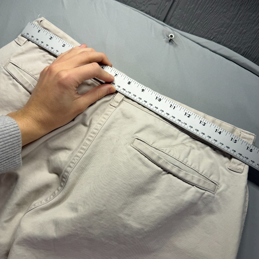 Gap Khaki Chino Pants Mens 34x30 (Fits 32x30) Beige Pockets Canvas Travel - Picture 7 of 9